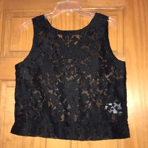 Banana Republic black floral tank